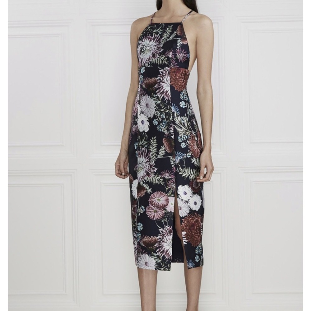 Floral Print Structured Cocktail Dress